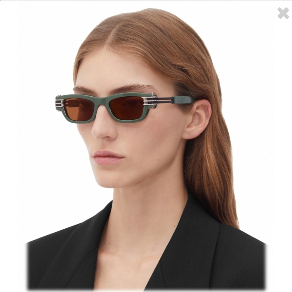 Bottega Veneta Bolt Rectangle Frame Sunglasses - Picture 8 of 9